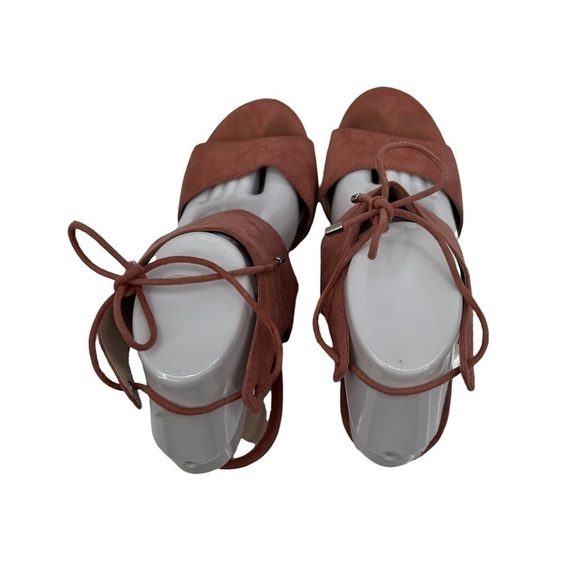 Kenneth Cole Reaction Pink Suede Vee Strong Tie Back Sandals Size 7 1/2 Women’s - Picture 6 of 10